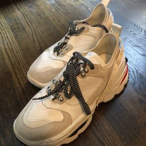 Squared2 Mens white bubble ripstop sneakers